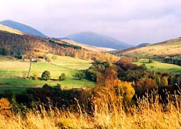 The Beinn a' ghlo munros viewed from Killiecrankie