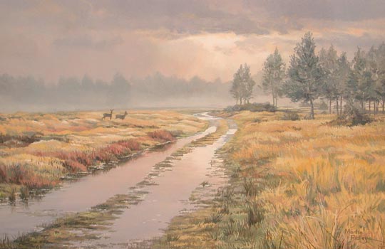 oil paintings of landscapes. roe deer landscape paintings