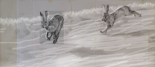 chasing brown hares sketch